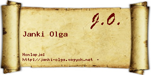 Janki Olga névjegykártya